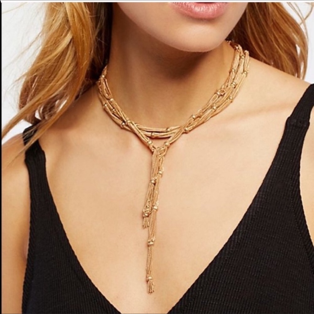 Free people Cora chain wrap scarf necklace